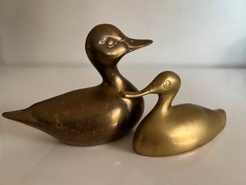 Vintage 2 Massieve Messing Eenden Hollywood Regency 70’s beschikbaar voor biedingen