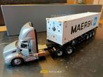 PETERBILT 579 MET MAERSK FRIGO BOX DUBBEL LUCHT CHASSIS, Ophalen of Verzenden, Zo goed als nieuw, Bus of Vrachtwagen, Wsi
