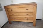 Massief eiken ladekast / commode met 3 lades, Huis en Inrichting, Kasten | Ladekasten, Ophalen, 100 tot 150 cm, Eikenhout, 3 of 4 laden