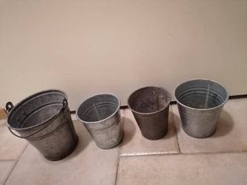 Metalen bloempot Set - 4 stuks beschikbaar voor biedingen