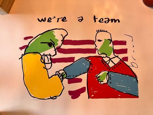 Herman brood We’re a team, Antiek en Kunst, Kunst | Litho's en Zeefdrukken, Verzenden