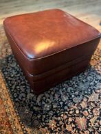 Handgemaakte leren hocker - 60x60x40 cm, Huis en Inrichting, Banken | Voetenbanken en Poefen, Ophalen, Vierkant, Leer, Zo goed als nieuw