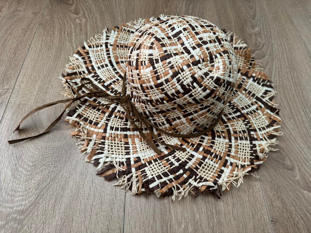 Zomerse dames hoed felxibel stro hoed 57 cm, Ophalen of Verzenden, Zo goed als nieuw, 56 of 57 cm (M, 7 of 7⅛ inch), Hoed