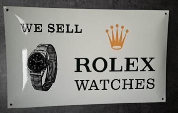 We sell Rolex watches zwaar emaillen reclame decoratie bord beschikbaar voor biedingen