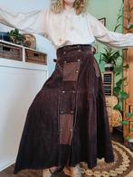 Vintage bruine lange rok maat S corduroy boho cowboy, Bruin, Ophalen of Verzenden, Zo goed als nieuw, Vintage