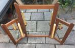 Amsterdamse school/ Art Deco spiegel met twee kandelaars, Antiek en Kunst, Ophalen, Rechthoekig, Minder dan 50 cm, Minder dan 100 cm