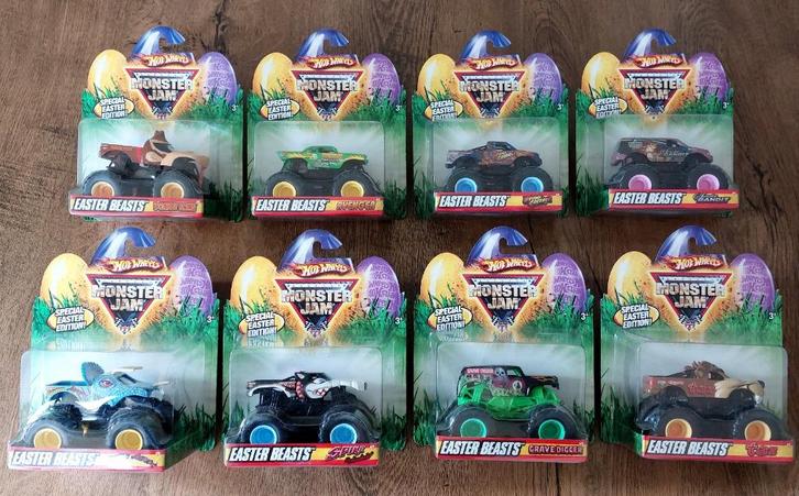 Hot Wheels Monster Jam 8x Pasen Special Edition 1/64, Hobby en Vrije tijd, Modelauto's | Overige schalen, Nieuw, Auto, Ophalen of Verzenden