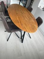 Ovale eettafel met bijpassende draaistoelen, Ophalen, Modern tijdloos. 2.00 x 1.00 x 78 hoogte, 50 tot 100 cm, Zo goed als nieuw