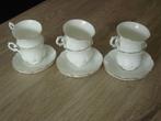6 witte kop en schotels Royal Canterbury, Huis en Inrichting, Keuken | Servies, Gebruikt, Ophalen of Verzenden, Wedgwood, Kop(pen) en/of Schotel(s)