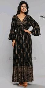 Ibiza Jurk V-Hals Katoen - One Size, Maat 38/40 (M), Zwart, Nieuw, Ophalen of Verzenden