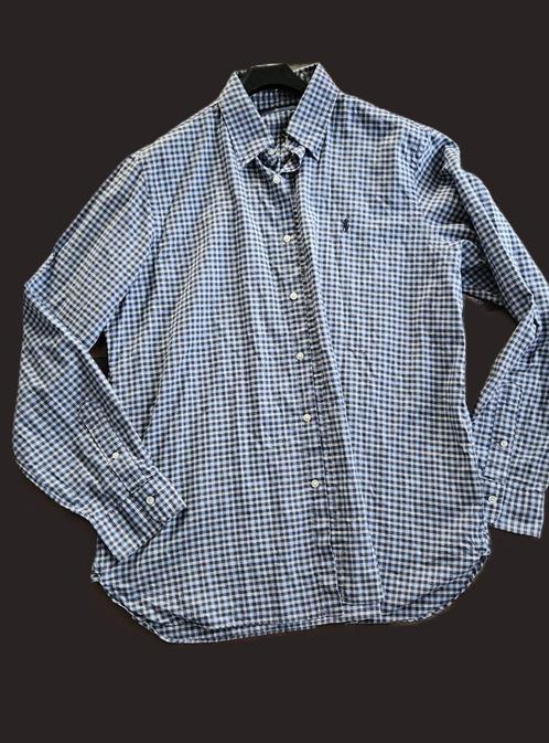 katoen overhemd van Ralph Lauren maat XL, Kleding | Heren, Overhemden, Zo goed als nieuw, Halswijdte 43/44 (XL), Blauw, Ophalen of Verzenden