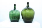 Vintage glazen gistflessen, Huis en Inrichting, Woonaccessoires | Vazen, Ophalen, Gebruikt, Overige kleuren, Glas