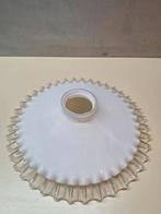 Frans Brocante glazen lampenkapje kartelrand opaline matglas, Ophalen of Verzenden