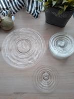 Brocante gebakstel van persglas uit oma's tijd, Ophalen of Verzenden