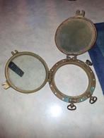 Bronzen Patrijspoort met Stalen Blindklep - 40cm, Ophalen of Verzenden, Brons