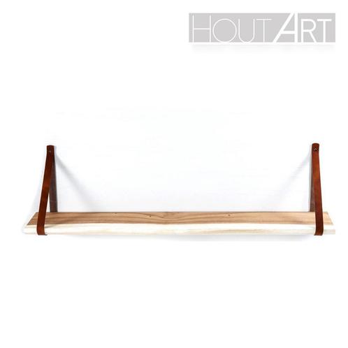 Suar wandplank met leren plankdragers, Huis en Inrichting, Woonaccessoires | Wandplanken en Boekenplanken, Nieuw, Ophalen of Verzenden