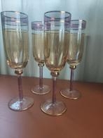 4 art deco champagne flutes, Antiek en Kunst, Antiek | Glas en Kristal, Ophalen of Verzenden