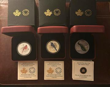3 zilveren munten - Royal Canadian Mint. beschikbaar voor biedingen