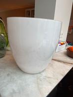 Grote witte glazen bloempot - 31cm hoog, Ophalen, Gebruikt, Wit, Glas
