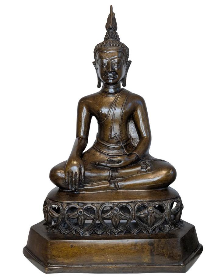 Thaise bronzen Boeddha (oud), Huis en Inrichting, Woonaccessoires | Boeddhabeelden, Gebruikt, Ophalen of Verzenden