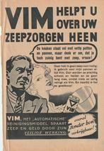 Retro reclame 1940 Vim oorlogstijd uw zeepzorgen, Verzamelen, Retro, Verzenden, Overige typen