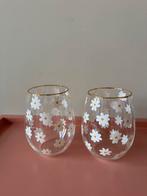 2 Hema glazen madeliefjes, Huis en Inrichting, Keuken | Servies, Ophalen, Glas of Glazen, Overige stijlen, Glas