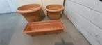 Terracotta bloempotten en plantenbak, Gebruikt, Terracotta, Rechthoekig, Tuin