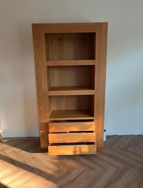 Eikenhouten Boekenkast met Lades, Huis en Inrichting, Kasten | Boekenkasten, Gebruikt, 100 tot 150 cm, 150 tot 200 cm, 25 tot 50 cm