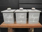 LEUKE BROCANTE HOUTEN VOORRAADPOTTEN, Ophalen of Verzenden, Gebruikt
