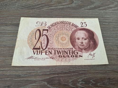 Lastig biljet 25 gulden Meisje in Blauw, 1945, Postzegels en Munten, Bankbiljetten | Nederland, 25 gulden, Ophalen of Verzenden