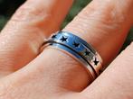 Vanoli 925 zilver draai spin ring unisex ster maat 18,5 20, Sieraden, Tassen en Uiterlijk, Ringen, 18 tot 19, Vanoli, Amsterdam