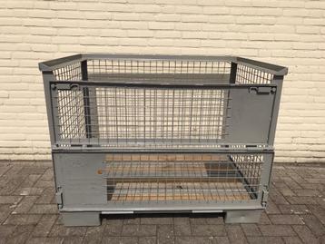 gebruikte stalen gitterboxen, gaascontainer, magazijnkratten beschikbaar voor biedingen