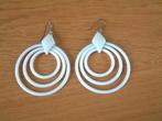 vintage grote licht blauwe oorbellen hangers, Ophalen of Verzenden, Blauw, Overige materialen, Hangers