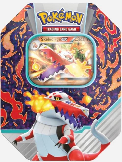 Pokémon Paldea Partners: Tin – Skeledirge ex –Slechts €22,50, Hobby en Vrije tijd, Verzamelkaartspellen | Pokémon, Nieuw, Booster
