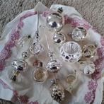 Antieke kerstversiering 10 ballen, trompetje, 3 pieken, Ophalen