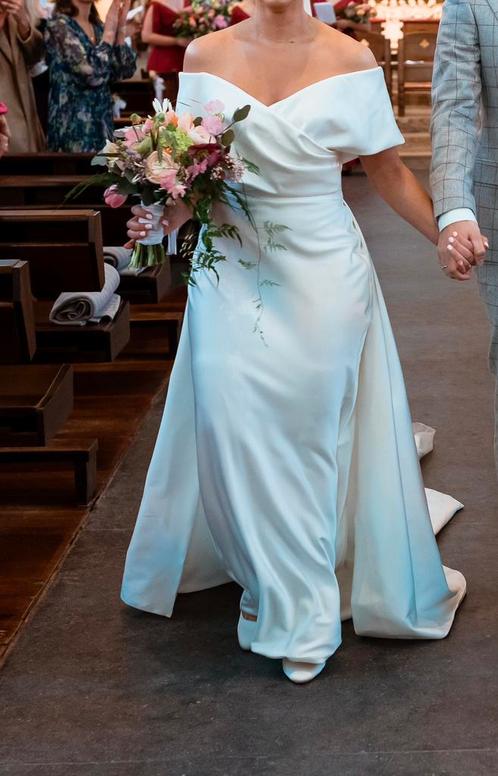 Prachtige bruidsjurk Eva Lendel, Kleding | Dames, Trouwkleding en Trouwaccessoires, Zo goed als nieuw, Trouwjurk, Wit, Ophalen of Verzenden