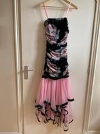 Feestelijke zwart/roze kerstjurk, Zwart, Ophalen of Verzenden, Zo goed als nieuw, Maat 36 (S)