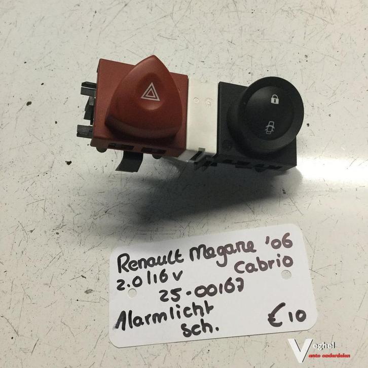 Renault Megane Cabrio 2.0 16v 2006 2500167   Alarmlichtschak, Auto-onderdelen, Dashboard en Schakelaars, Gebruikt, Ophalen of Verzenden