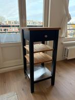 IKEA STENSTORP keukentrolley – zwart met eiken blad, Ophalen, Minder dan 50 cm, Gebruikt, Zwart