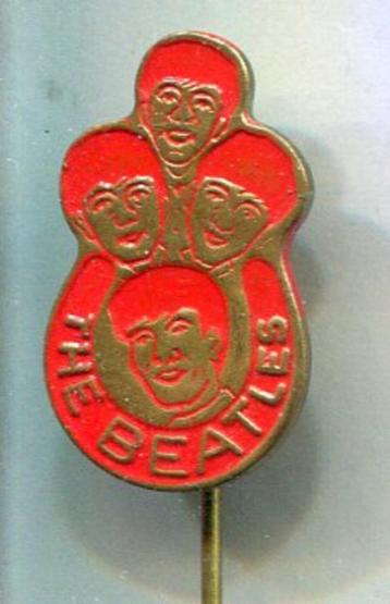 The Beatles rood op koper popgroep speldje ( J_146 )
