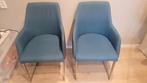 Twee petrol/antraciet eetkamer stoelen xooon, Twee, Zo goed als nieuw, Grijs, Ophalen
