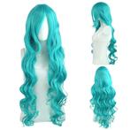 Luxe carnaval pruik superlang haar 100 cm turquoise, Verzenden, Nieuw, Pruik of Haarverlenging