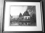 WOJ Nieuwenkamp GROTE ETS 'Het aardige sluisje 1913 Edam', Antiek en Kunst, Ophalen of Verzenden