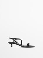 Massimo Dutti gehakte sandaal met bandjes, Massimo Dutti, Zwart, Nieuw, Sandalen of Muiltjes