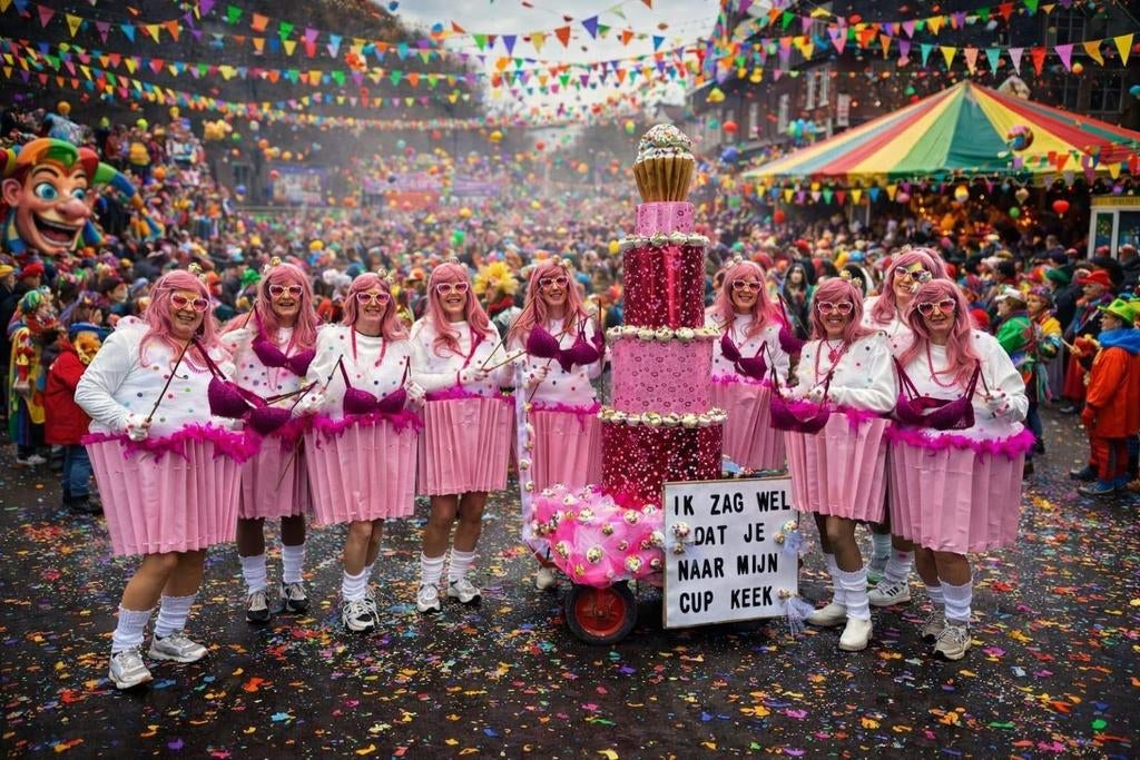 Cupcake Carnavalspak - Uniek en Opvallend!, Kleding | Dames, Carnavalskleding en Feestkleding, Ophalen, Carnaval, Kleding, Handgemaakt