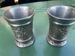 2 Tinnen Borrelglaasjes - 5 cm, Ophalen of Verzenden