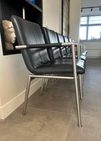 Zes zwart leder Henders & Hazel Dafur design eetkamerstoelen, Huis en Inrichting, Stoelen, Ophalen, Dafur, Zwart, Henders en Hazel