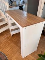 Keukenbar met planken, Huis en Inrichting, Ophalen, 100 tot 150 cm, Wit, Zo goed als nieuw