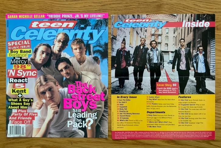 Amerikaans Teen Celebrity kaft met de Backstreet Boys, Verzamelen, Tijdschriften, Kranten en Knipsels, Knipsel(s), Buitenland