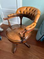 Chesterfield Bureaustoel cognac bruin, Ophalen, Gebruikt, Bruin, Leer